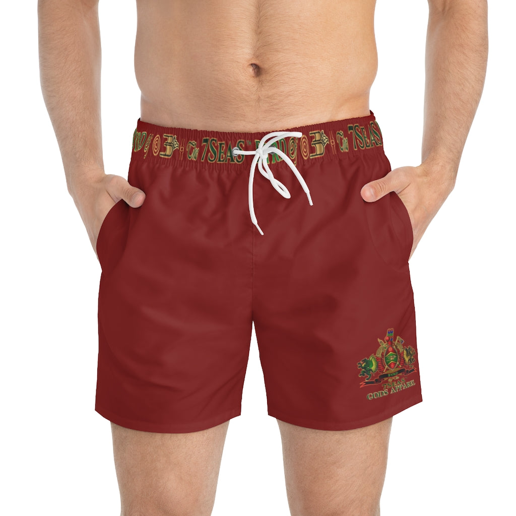 APEP - BYRD OF THE 7SEAS GODS APPAREL - NATURAL RED - Gods/Men Swim Trunks