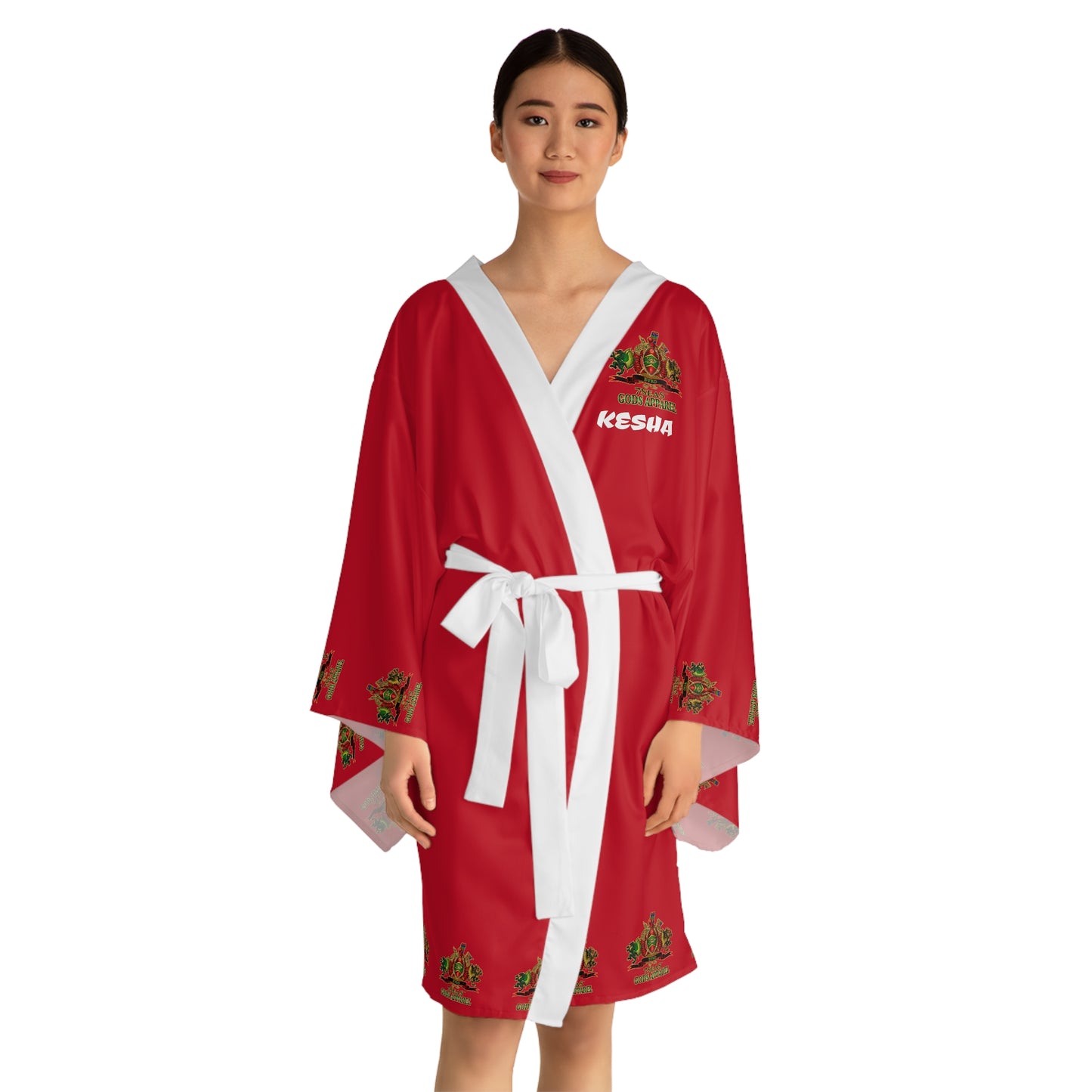 Byrd Of The 7Seas Gods Apparel - APEP - Goddess/Womens - Red - Long Sleeve Kimono Robe