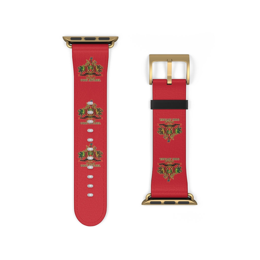 APEP - BYRD OF THE 7SEAS GODS APPAREL - RED - Gods & Goddess Leather Watch Band