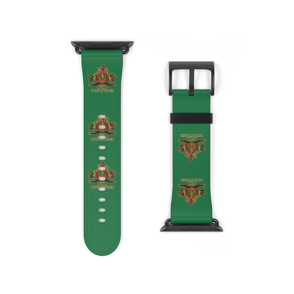 APEP - BYRD OF THE 7SEAS GODS APPAREL - Green - Gods/Goddess Leather Watch Band