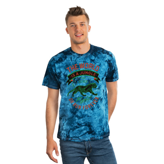 World Is A Jungle - BYRD OF THE 7SEAS GODS APPAREL - TIGER EDITION - ENBYRD - Gods/Mens Tie-Dye Tee, Crystal