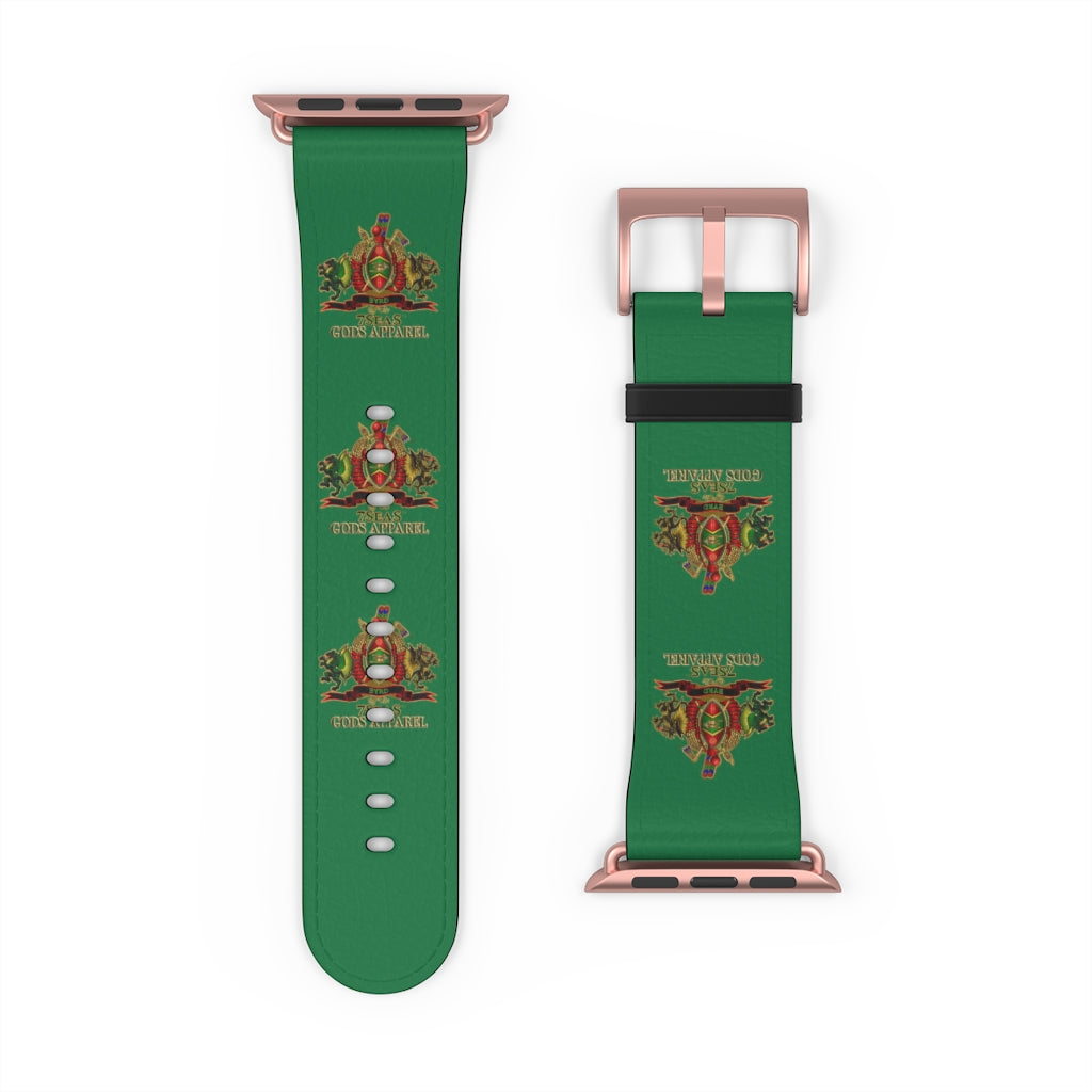 APEP - BYRD OF THE 7SEAS GODS APPAREL - Green - Gods/Goddess Leather Watch Band