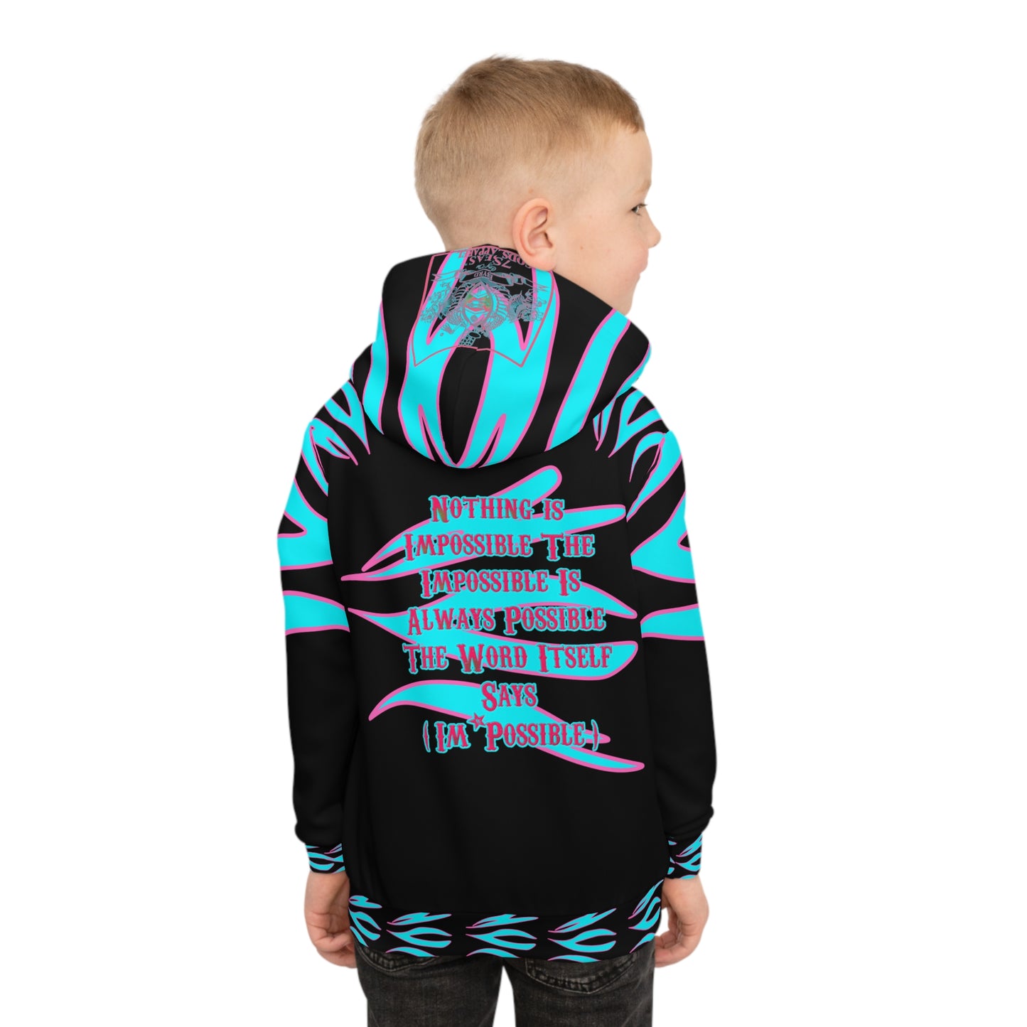 World Is A Jungle - BYRD OF THE 7SEAS GODS APPAREL - TIGER EDITION - YEMAYA - BLACK/BLUE - Goddess/Girls Children's Hoodie