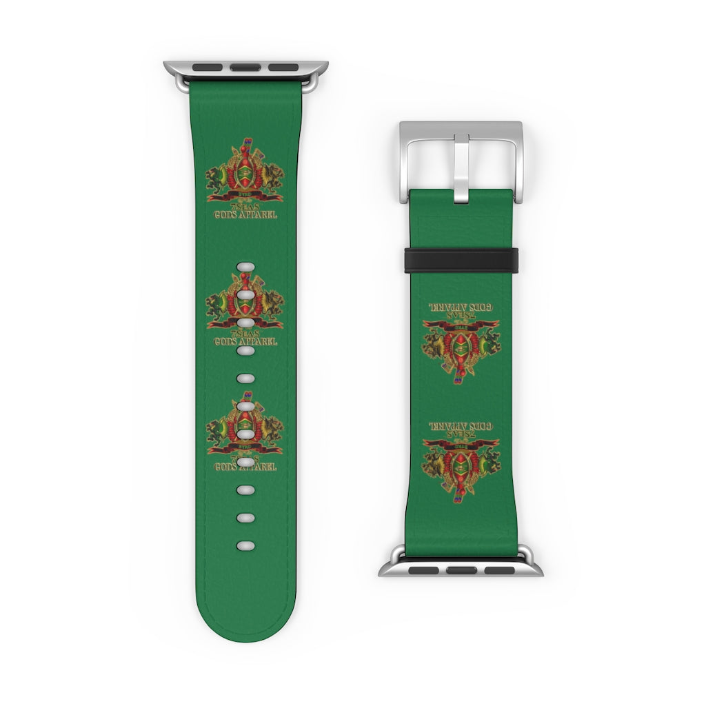 APEP - BYRD OF THE 7SEAS GODS APPAREL - Green - Gods/Goddess Leather Watch Band