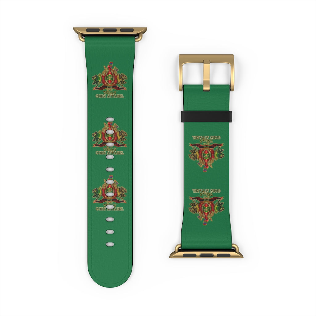 APEP - BYRD OF THE 7SEAS GODS APPAREL - Green - Gods/Goddess Leather Watch Band