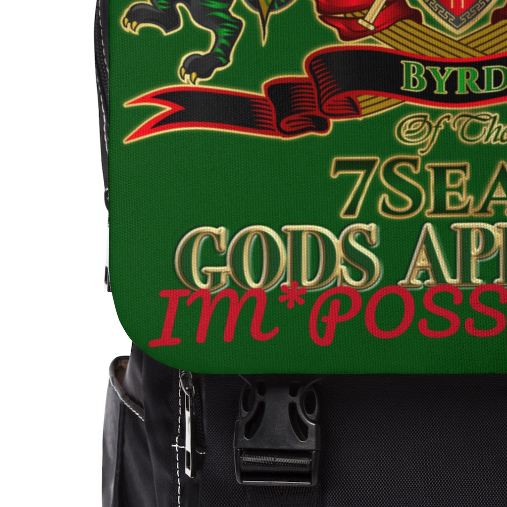 APEP - BYRD OF THE 7SEAS GODS APPAREL - Green - Gods & Goddess Unisex Casual Shoulder Backpack