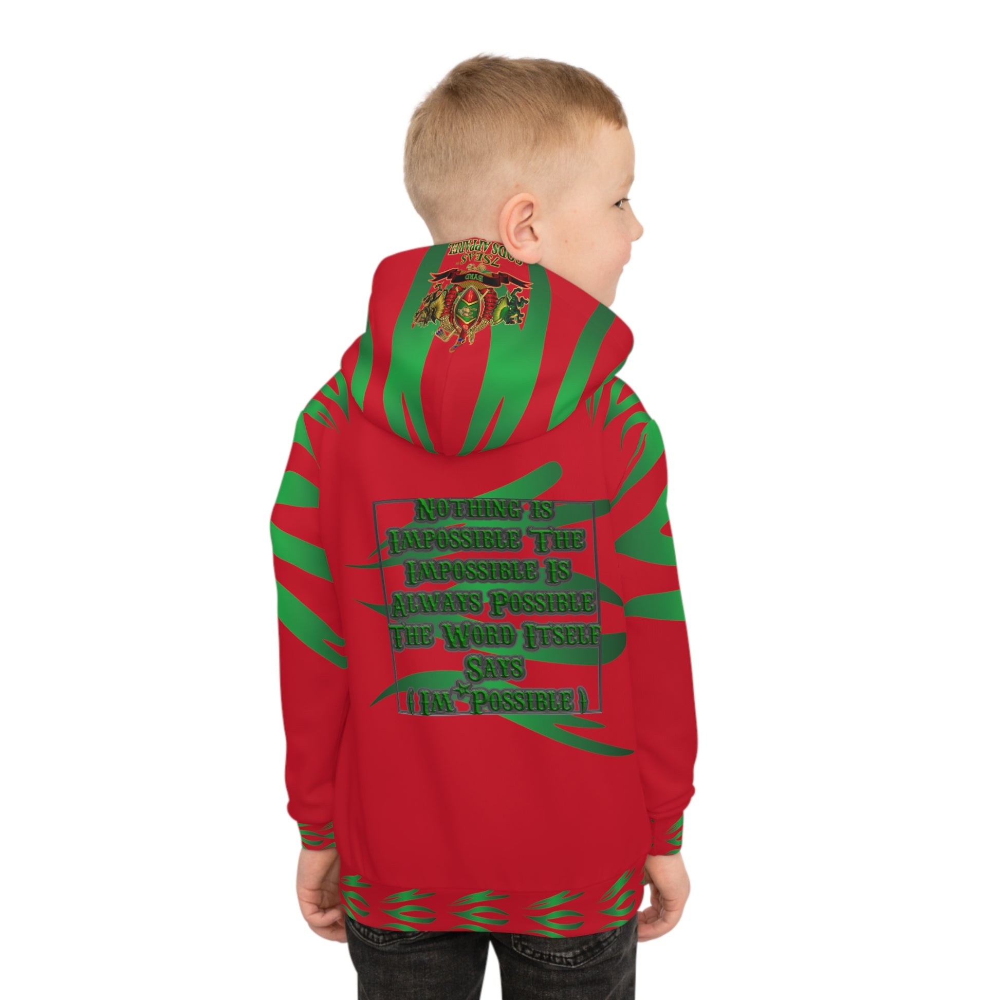 World Is A Jungle - BYRD OF THE 7SEAS GODS APPAREL - TIGER EDITION - ENBYRD - RED - Gods/Boys Children's Hoodie