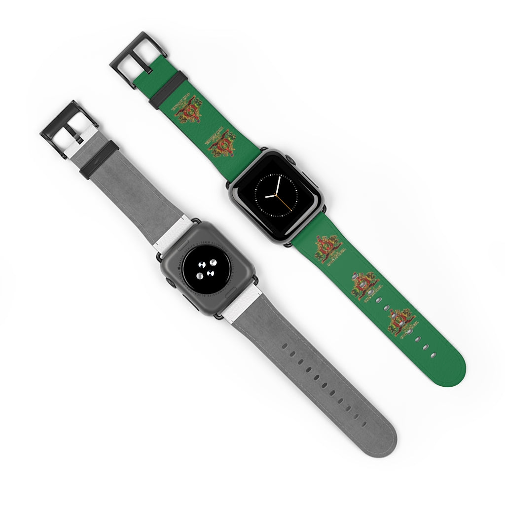 APEP - BYRD OF THE 7SEAS GODS APPAREL - Green - Gods/Goddess Leather Watch Band