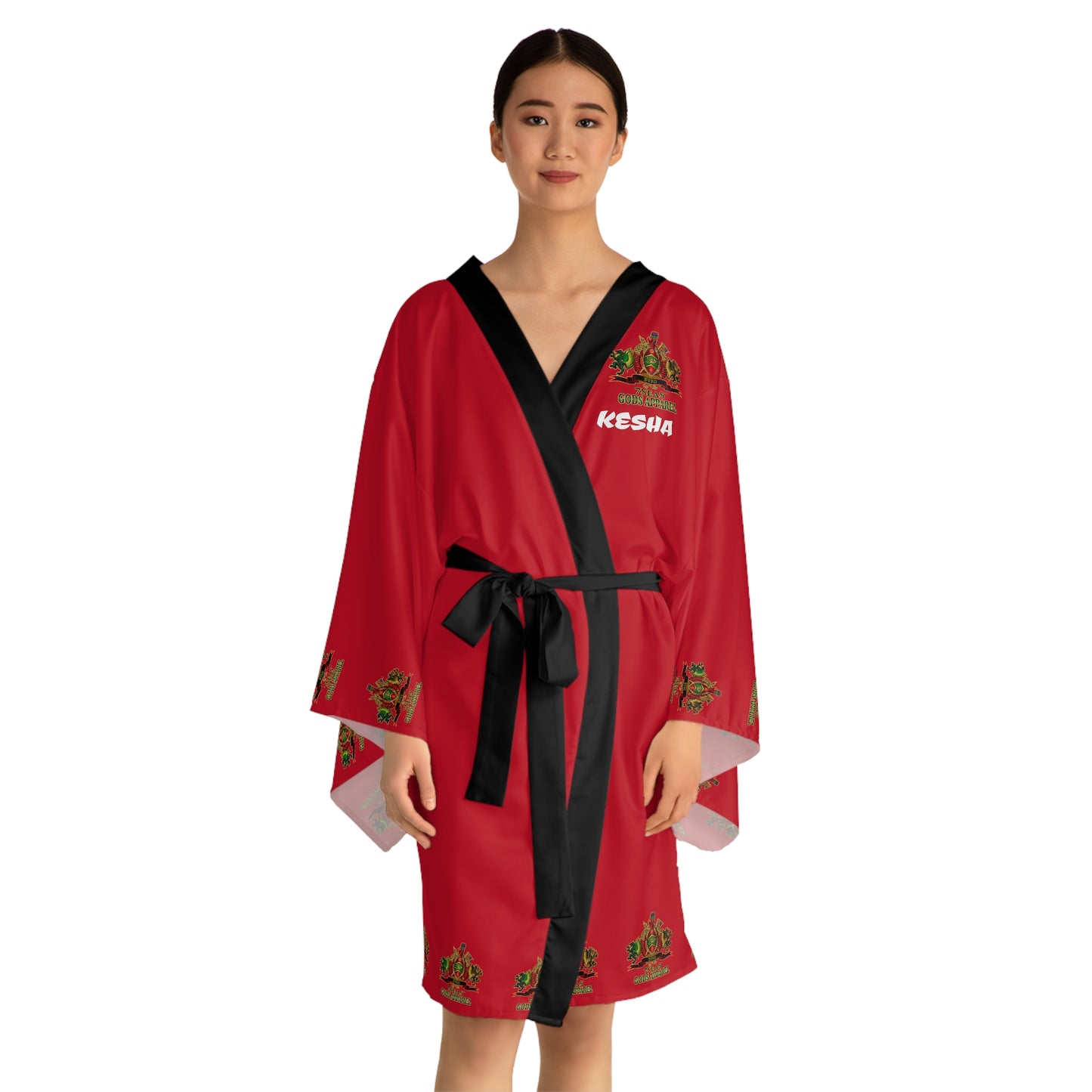 Byrd Of The 7Seas Gods Apparel - APEP - Goddess/Womens - Red - Long Sleeve Kimono Robe