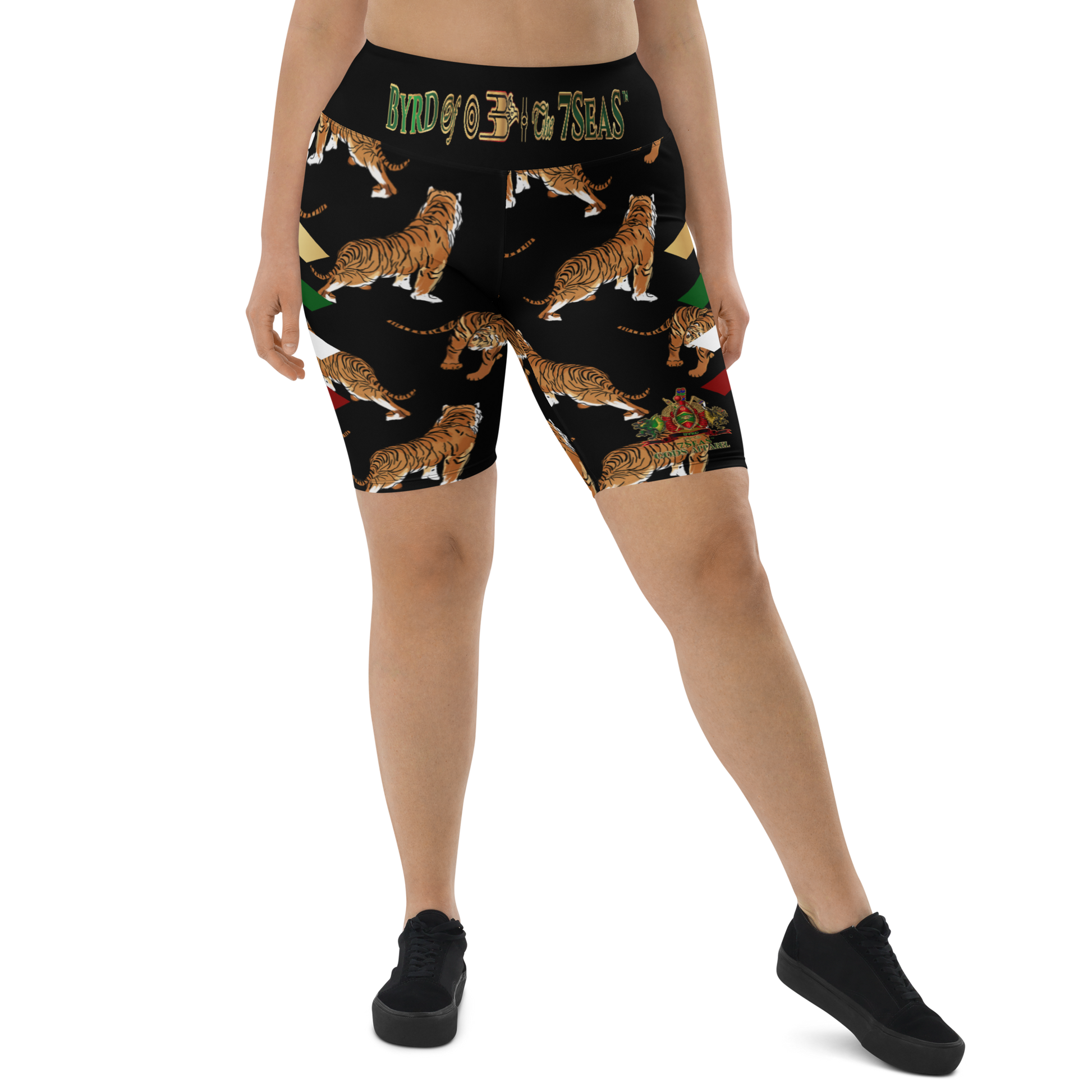 APEP - BYRD OF THE 7SEAS GODS APPAREL - Black - Tiger Edition - Goddess/Women Plus Size Biker Shorts