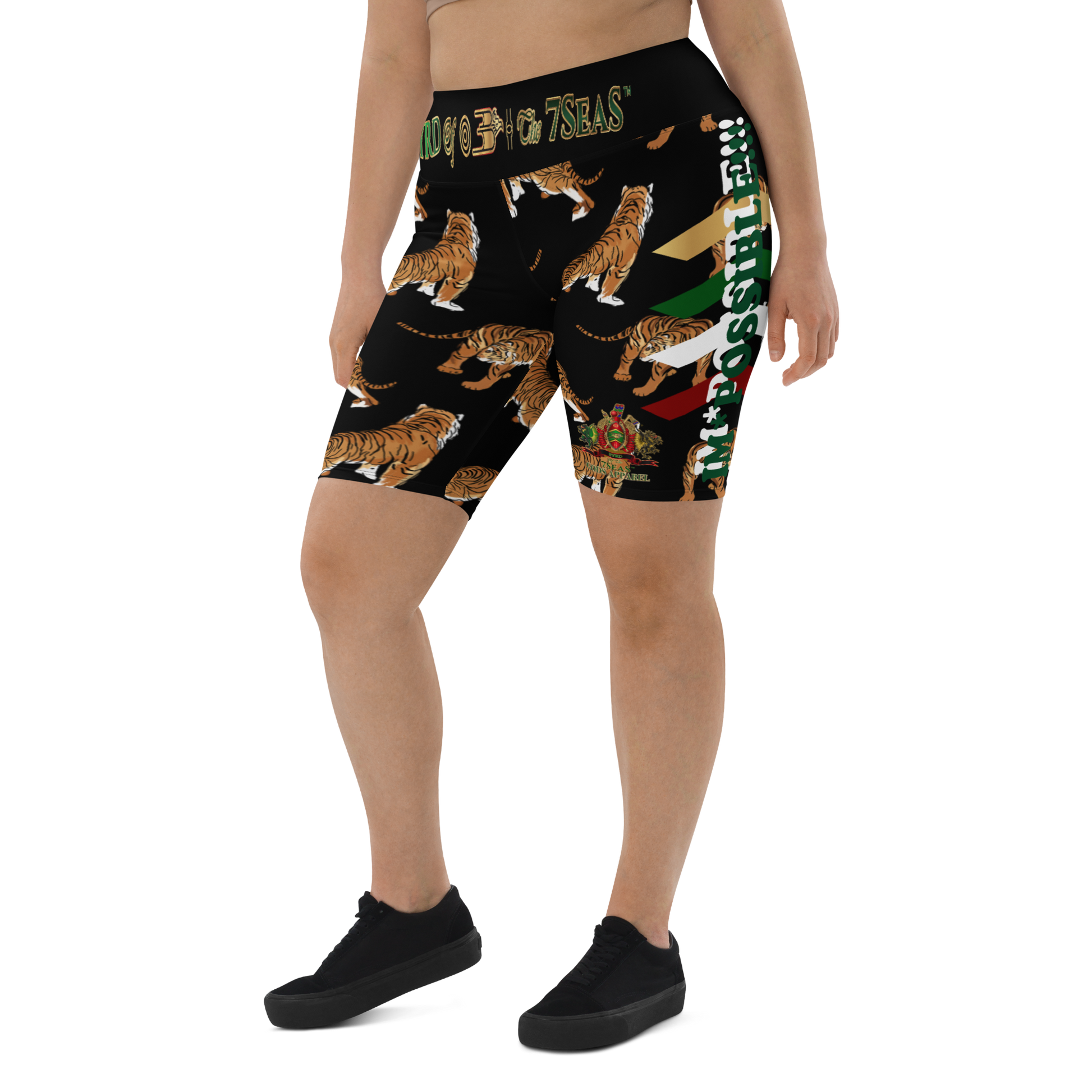 APEP - BYRD OF THE 7SEAS GODS APPAREL - Black - Tiger Edition - Goddess/Women Plus Size Biker Shorts