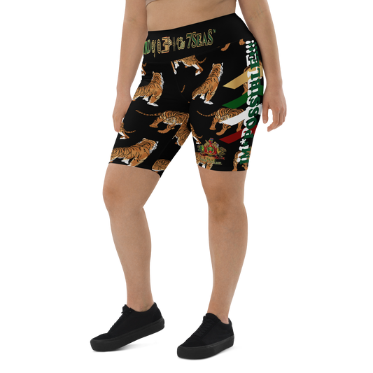 APEP - BYRD OF THE 7SEAS GODS APPAREL - Black - Tiger Edition - Goddess/Women Plus Size Biker Shorts