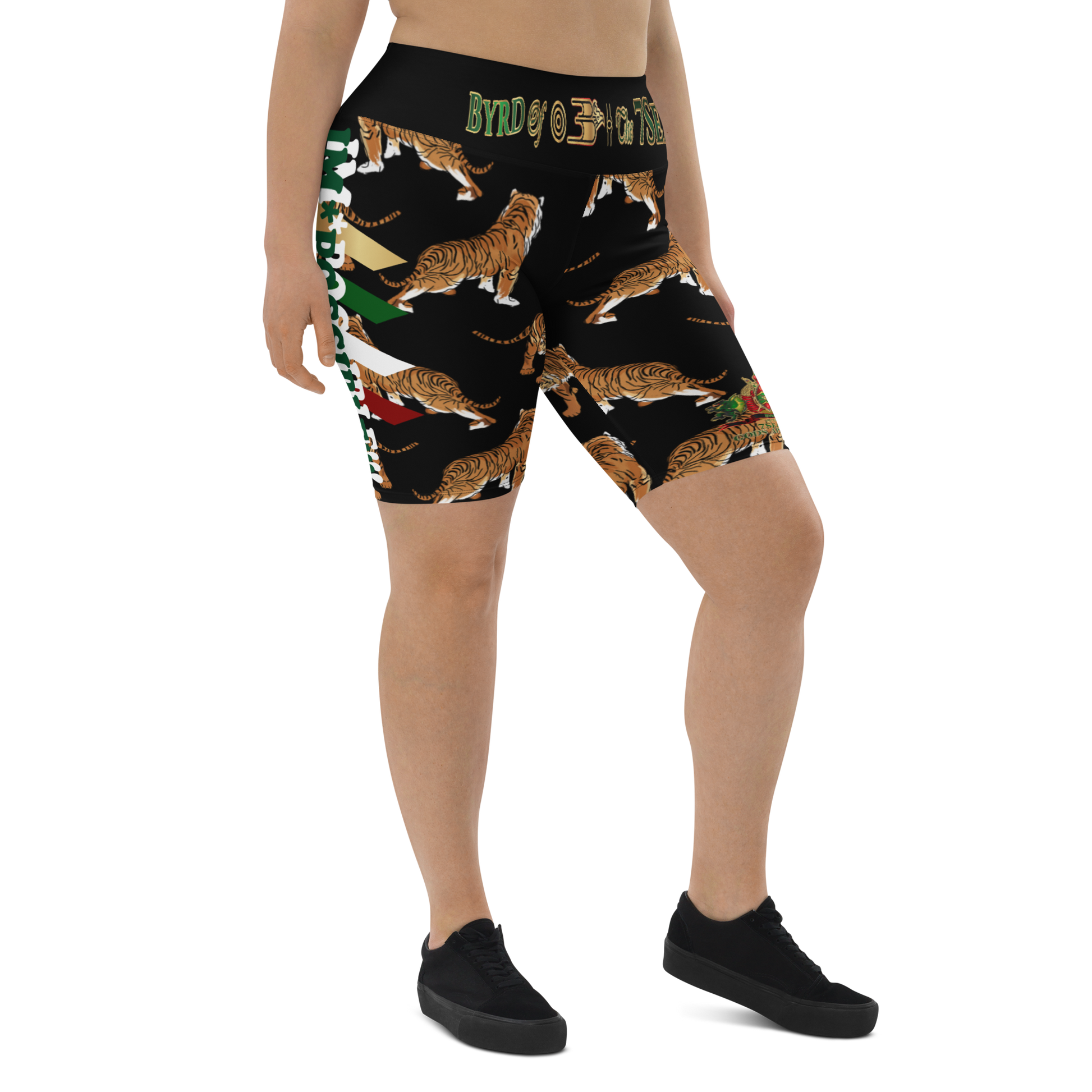 APEP - BYRD OF THE 7SEAS GODS APPAREL - Black - Tiger Edition - Goddess/Women Plus Size Biker Shorts