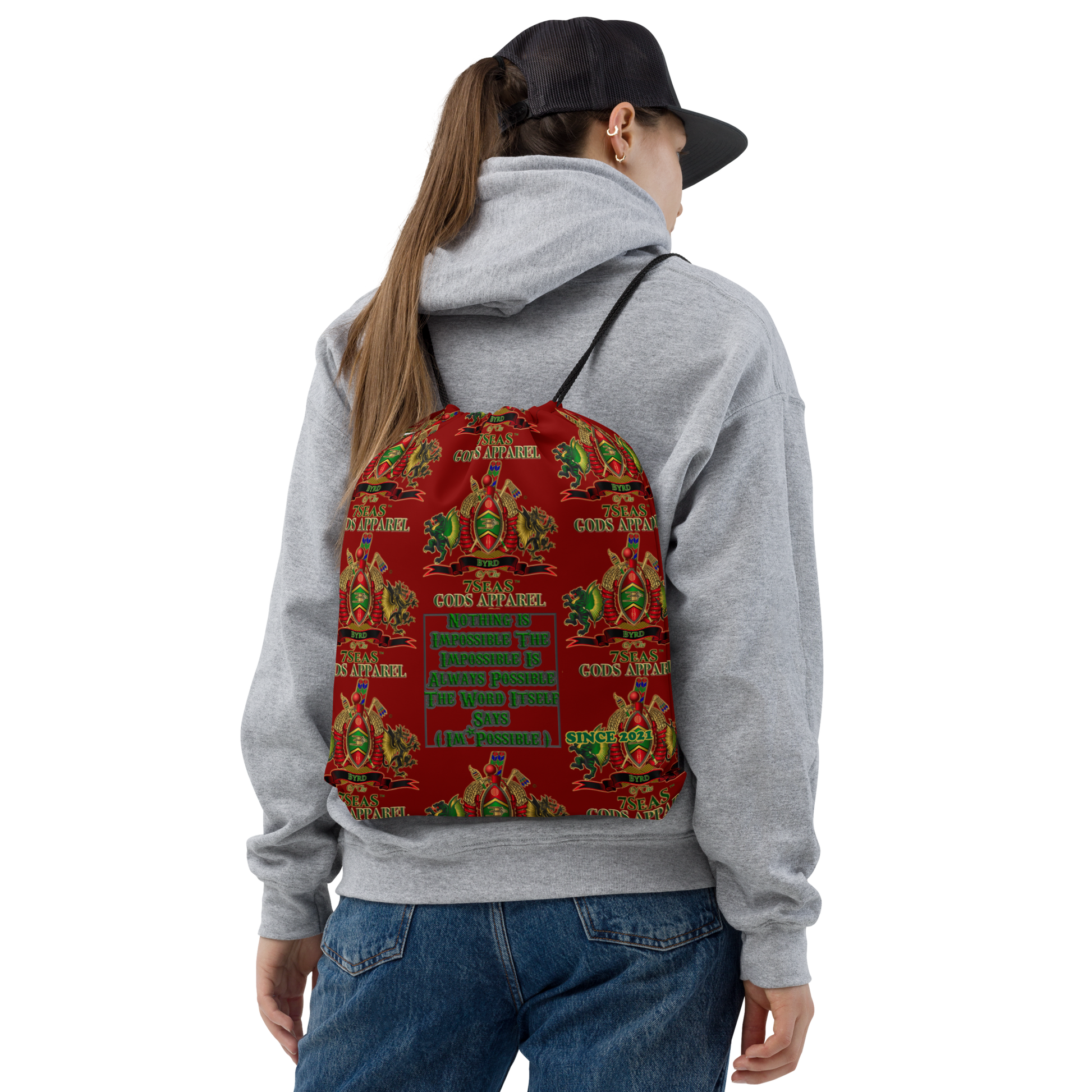 APEP - BYRD OF THE 7SEAS GODS APPAREL - Red - S2 - Gods & Goddess Drawstring bag