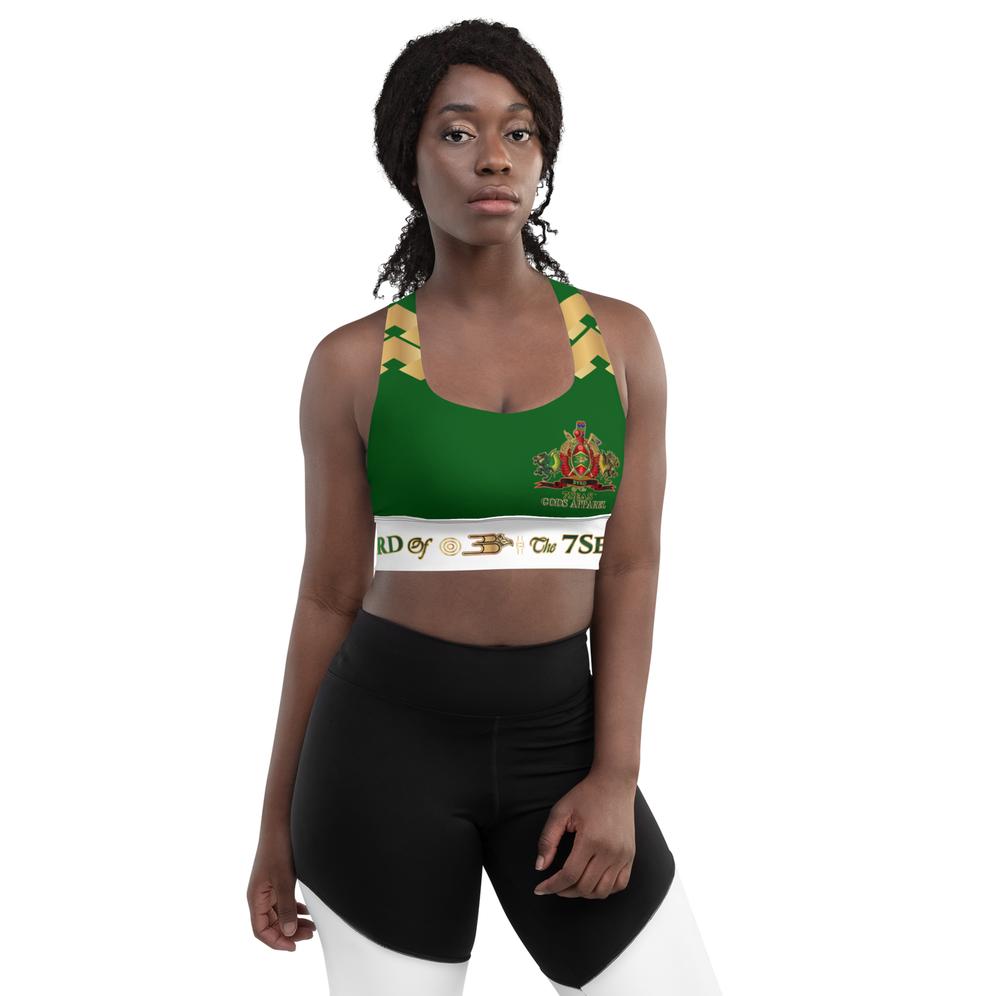 APEP - BYRD OF THE 7SEAS GODS APPAREL - GREEN - Goddess/Women Longline sports bra