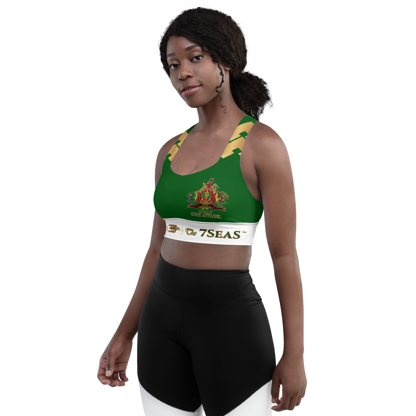 APEP - BYRD OF THE 7SEAS GODS APPAREL - GREEN - Goddess/Women Longline sports bra