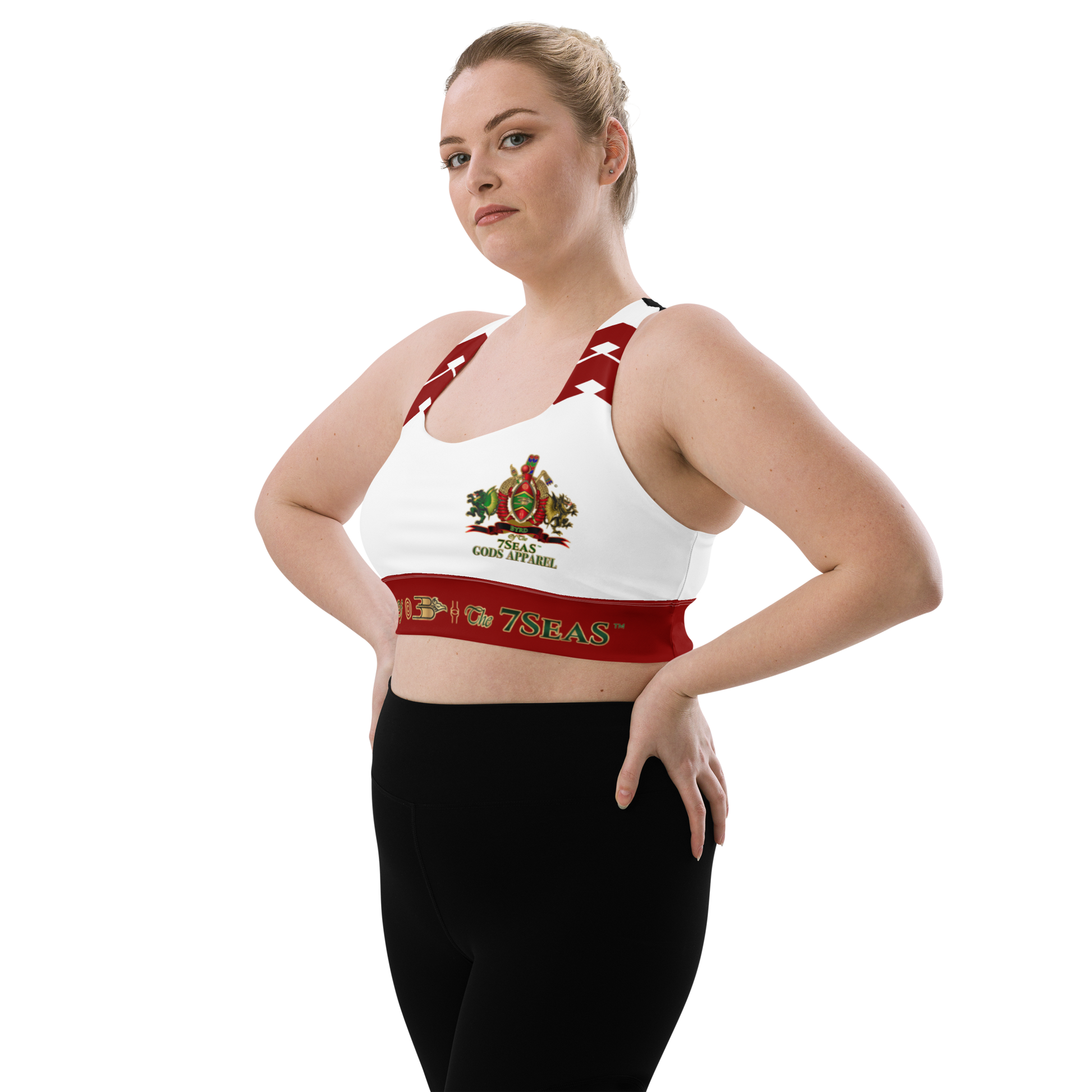 APEP - BYRD OF THE 7SEAS GODS APPAREL - WHITE - Goddess/Women Longline sports bra