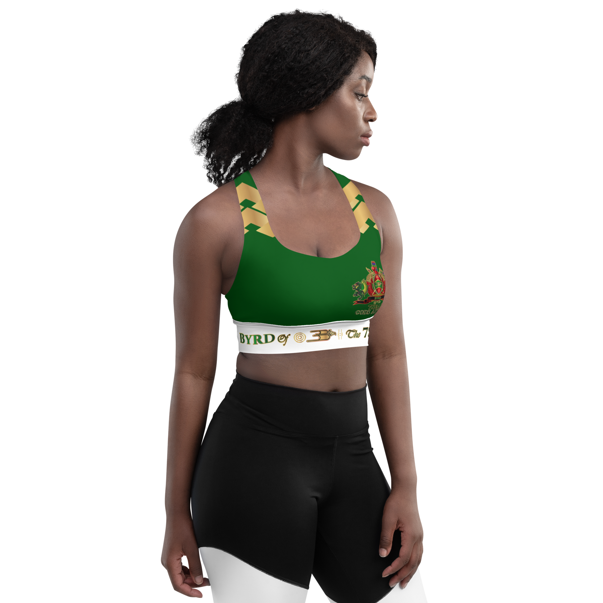 APEP - BYRD OF THE 7SEAS GODS APPAREL - GREEN - Goddess/Women Longline sports bra