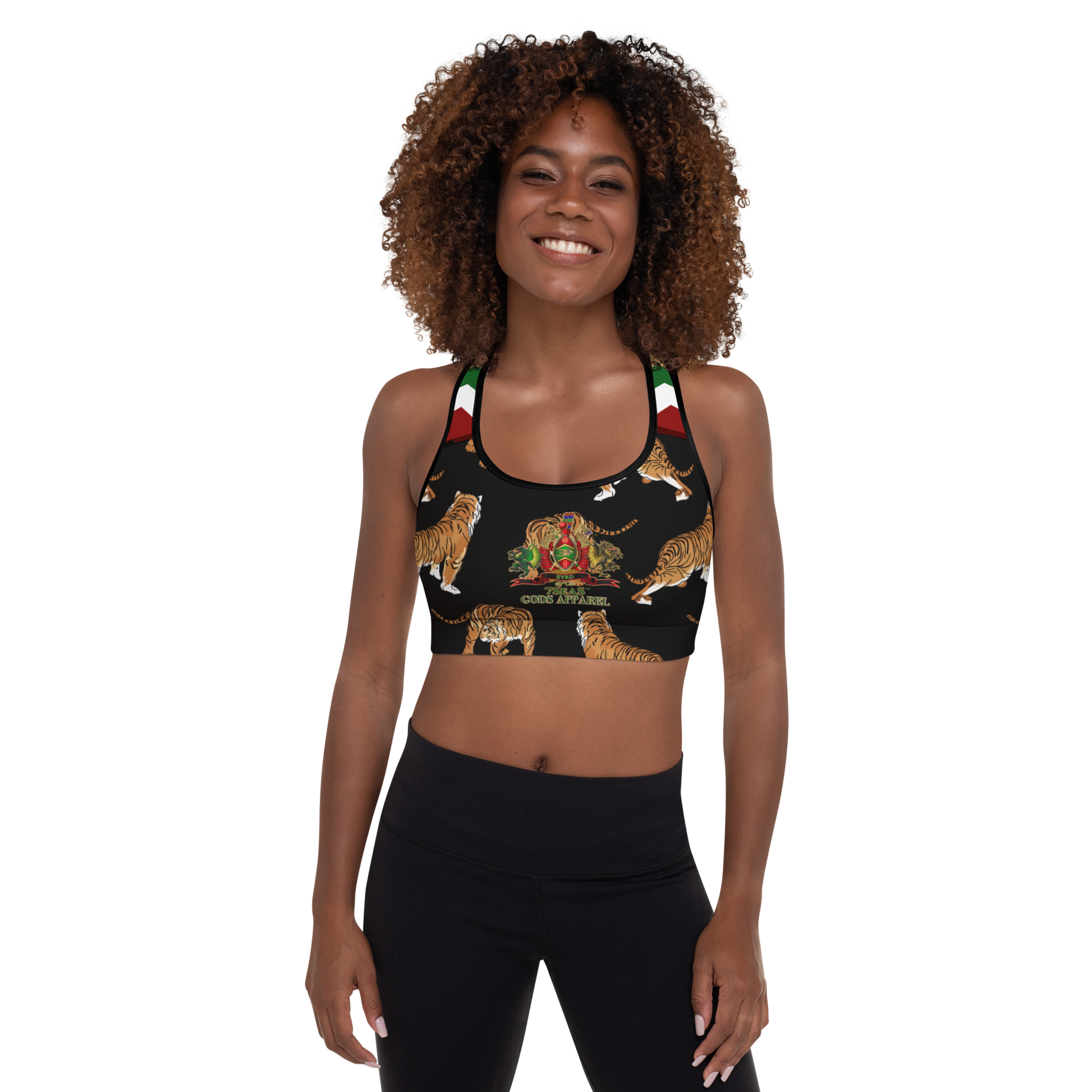 APEP - BYRD OF THE 7SEAS GODS APPAREL - Black - Tiger Edition - Goddess/Women Padded Sports Bra