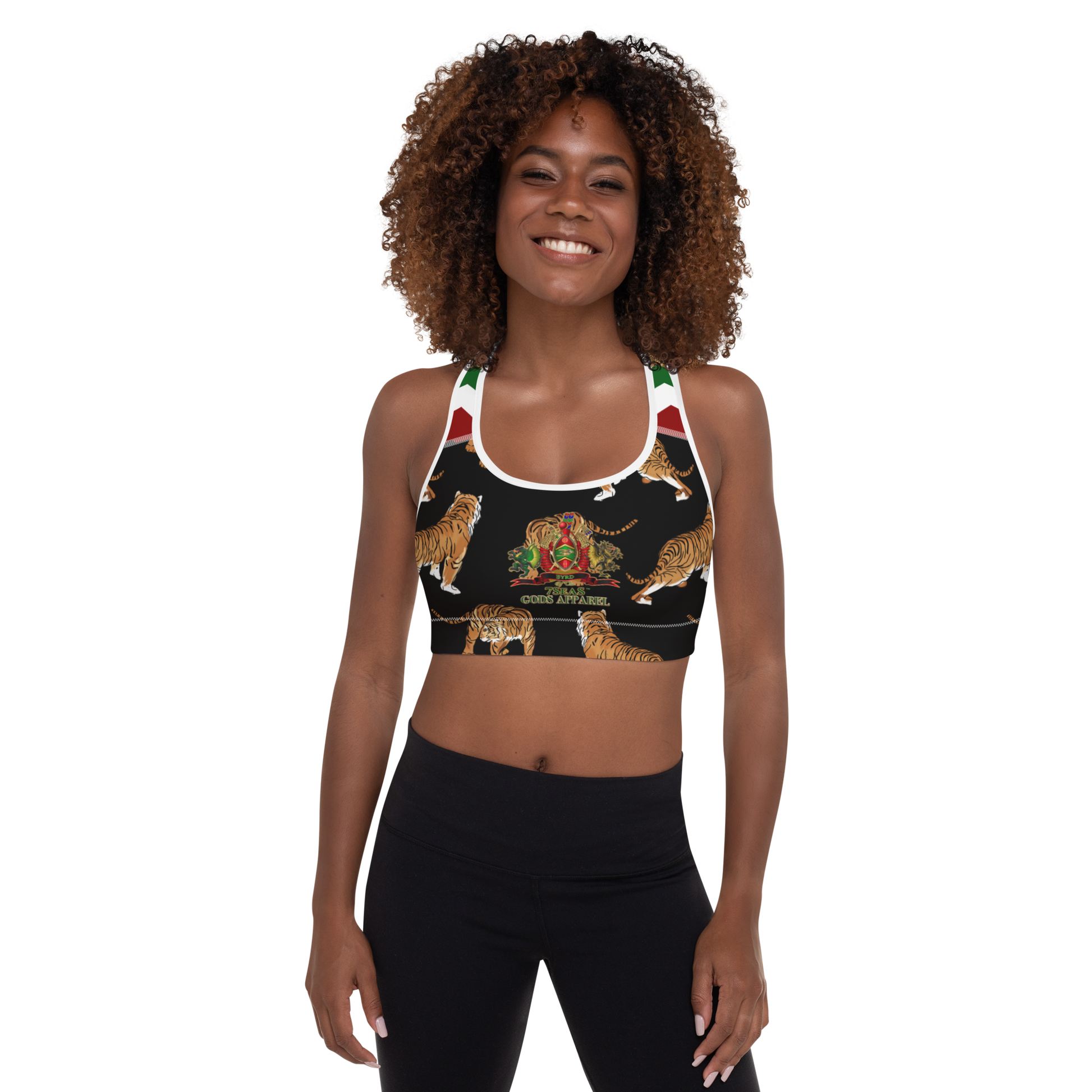 APEP - BYRD OF THE 7SEAS GODS APPAREL - Black - Tiger Edition - Goddess/Women Padded Sports Bra