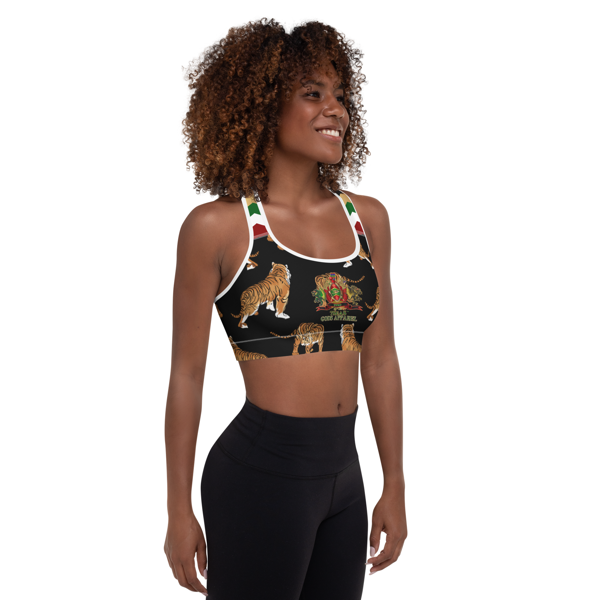 APEP - BYRD OF THE 7SEAS GODS APPAREL - Black - Tiger Edition - Goddess/Women Padded Sports Bra