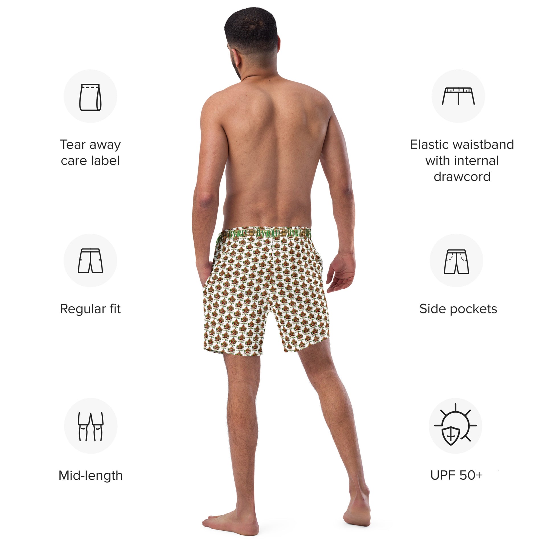 APEP - BYRD OF THE 7SEAS GODS APPAREL - WHITE -  Gods/Men swim trunks