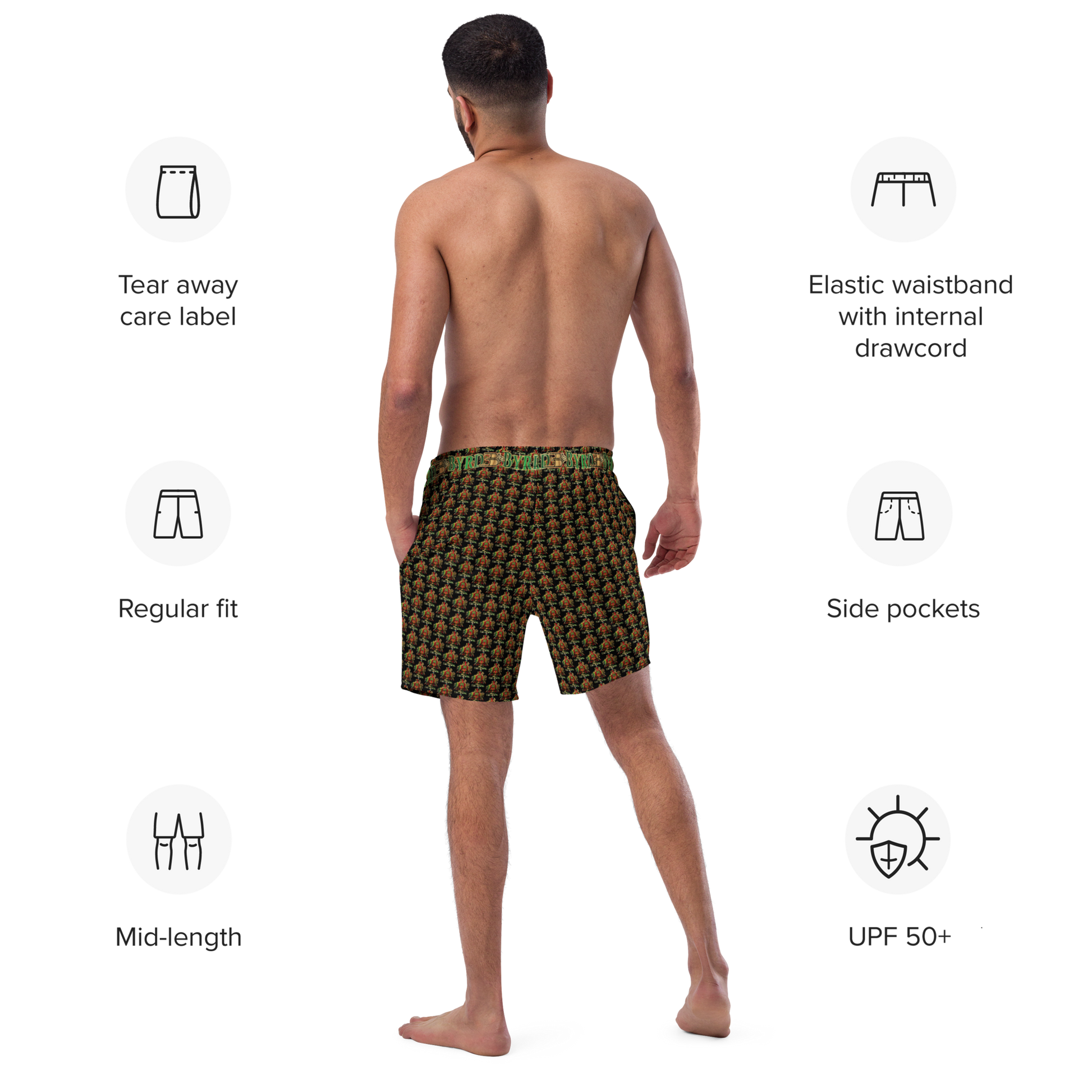 APEP - BYRD OF THE 7SEAS GODS APPAREL - BLACK - Men's swim trunks