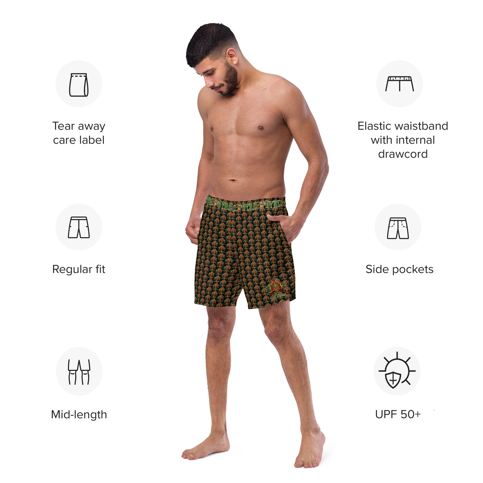 APEP - BYRD OF THE 7SEAS GODS APPAREL - BLACK - Men's swim trunks