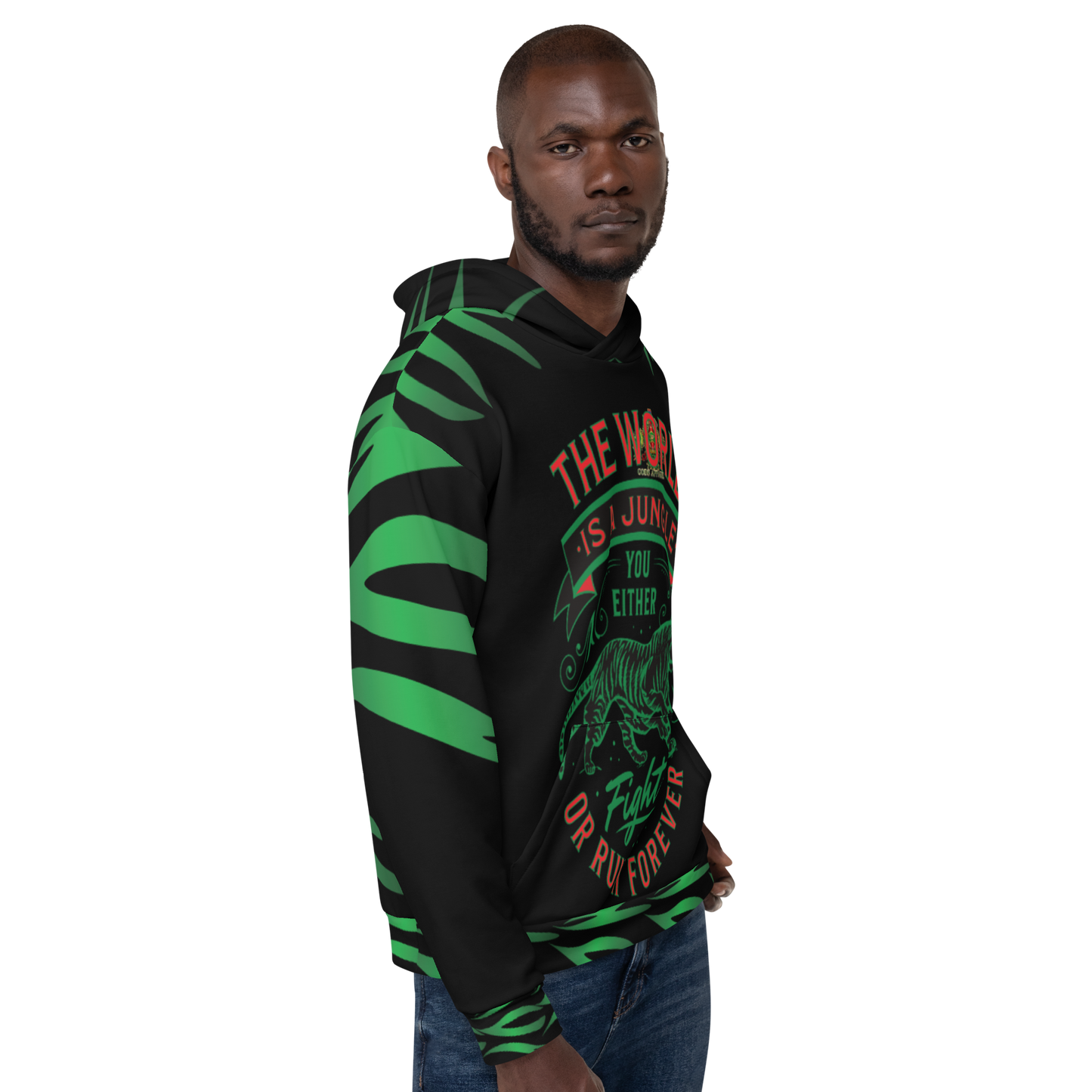 World Is A Jungle - BYRD OF THE 7SEAS GODS APPAREL - TIGER EDITION - ENBYRD - BLACK - Gods/Mens Unisex Hoodie