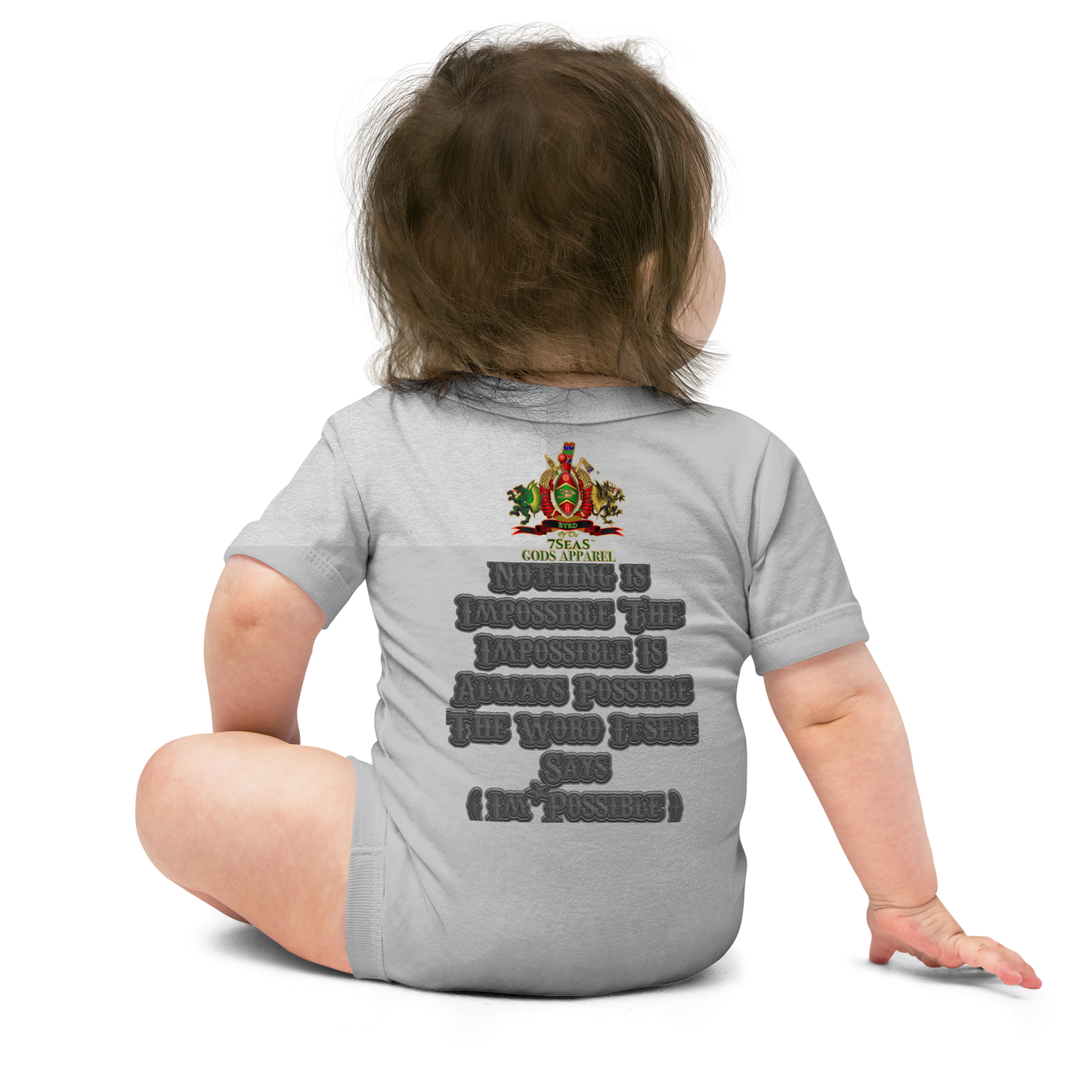 AMUN MIN - Grey - BYRD OF THE 7SEAS GODS APPAREL - Baby Gods&Goddess short sleeve one piece