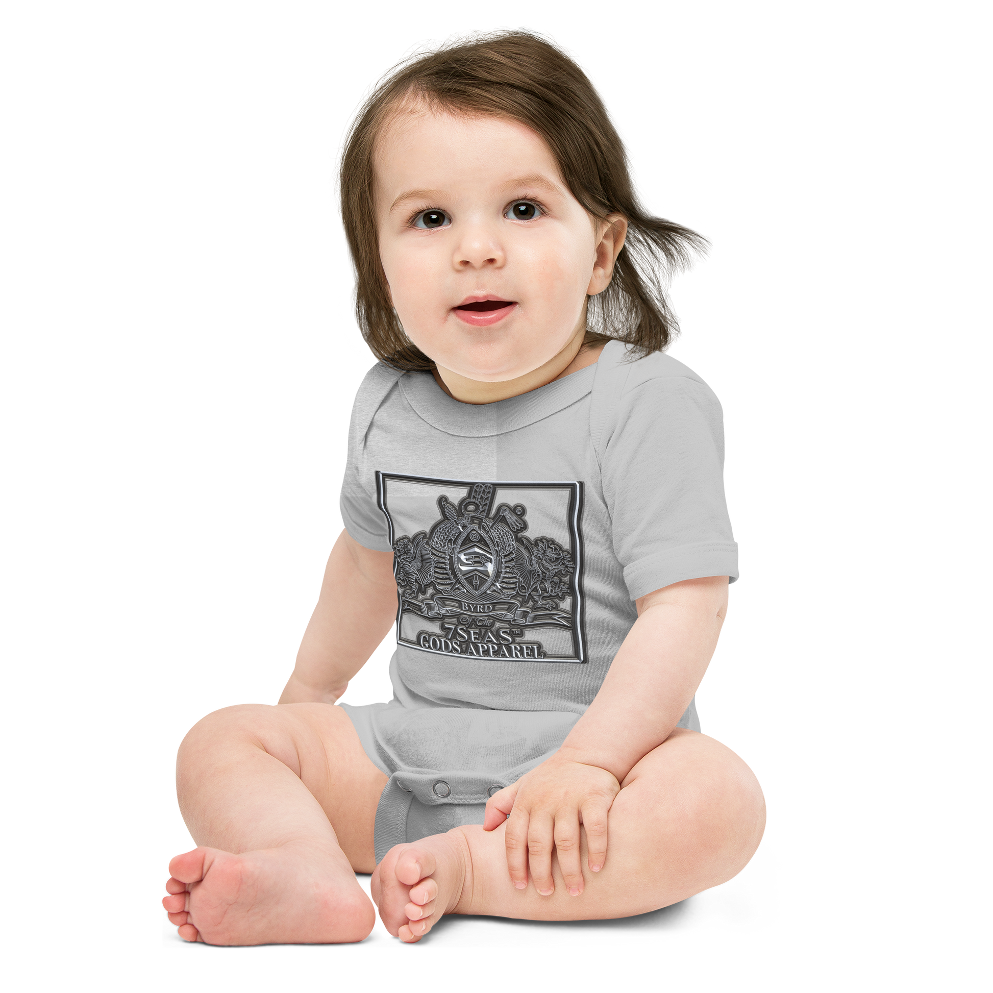 AMUN MIN - Grey - BYRD OF THE 7SEAS GODS APPAREL - Baby Gods&Goddess short sleeve one piece