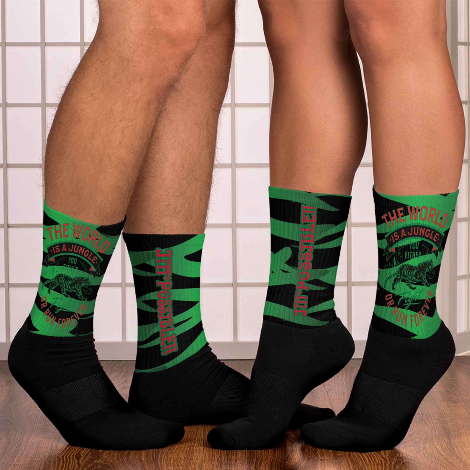 World Is A Jungle - BYRD OF THE 7SEAS GODS APPAREL - ENBYRD EDITION - Black - Gods & Goddess Socks