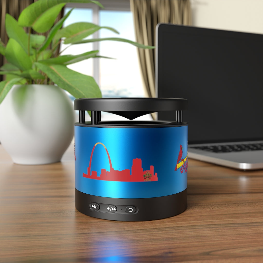 Byrd Of The 7Seas Gods Apparel - St. Louis Cardinals & Blues Metal Bluetooth Speaker and Wireless Charging Pad