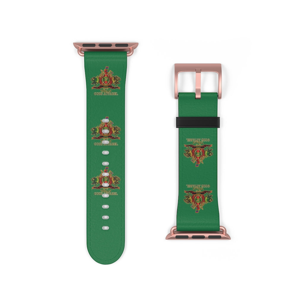 APEP - BYRD OF THE 7SEAS GODS APPAREL - Green - Gods/Goddess Leather Watch Band