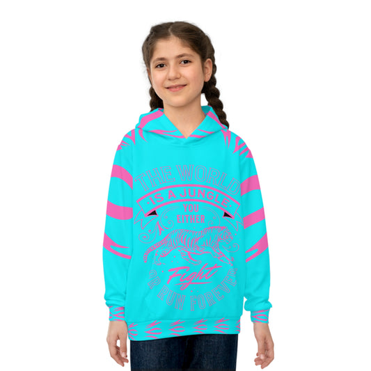 World Is A Jungle - BYRD OF THE 7SEAS GODS APPAREL - TIGER EDITION - YEMAYA - BLUE - Goddess/Girls Children's Hoodie