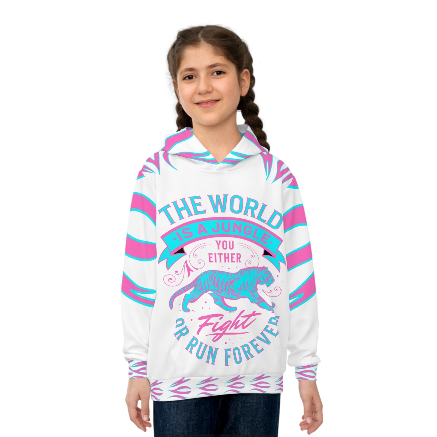 World Is A Jungle - BYRD OF THE 7SEAS GODS APPAREL - TIGER EDITION - TIAMAT - Goddess/Girls Children's Hoodie