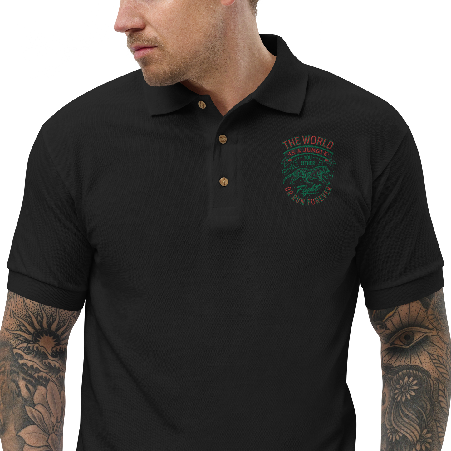 World Is A Jungle - BYRD OF THE 7SEAS GODS APPAREL - Gods/Mens - Embroidery - Polo Shirt