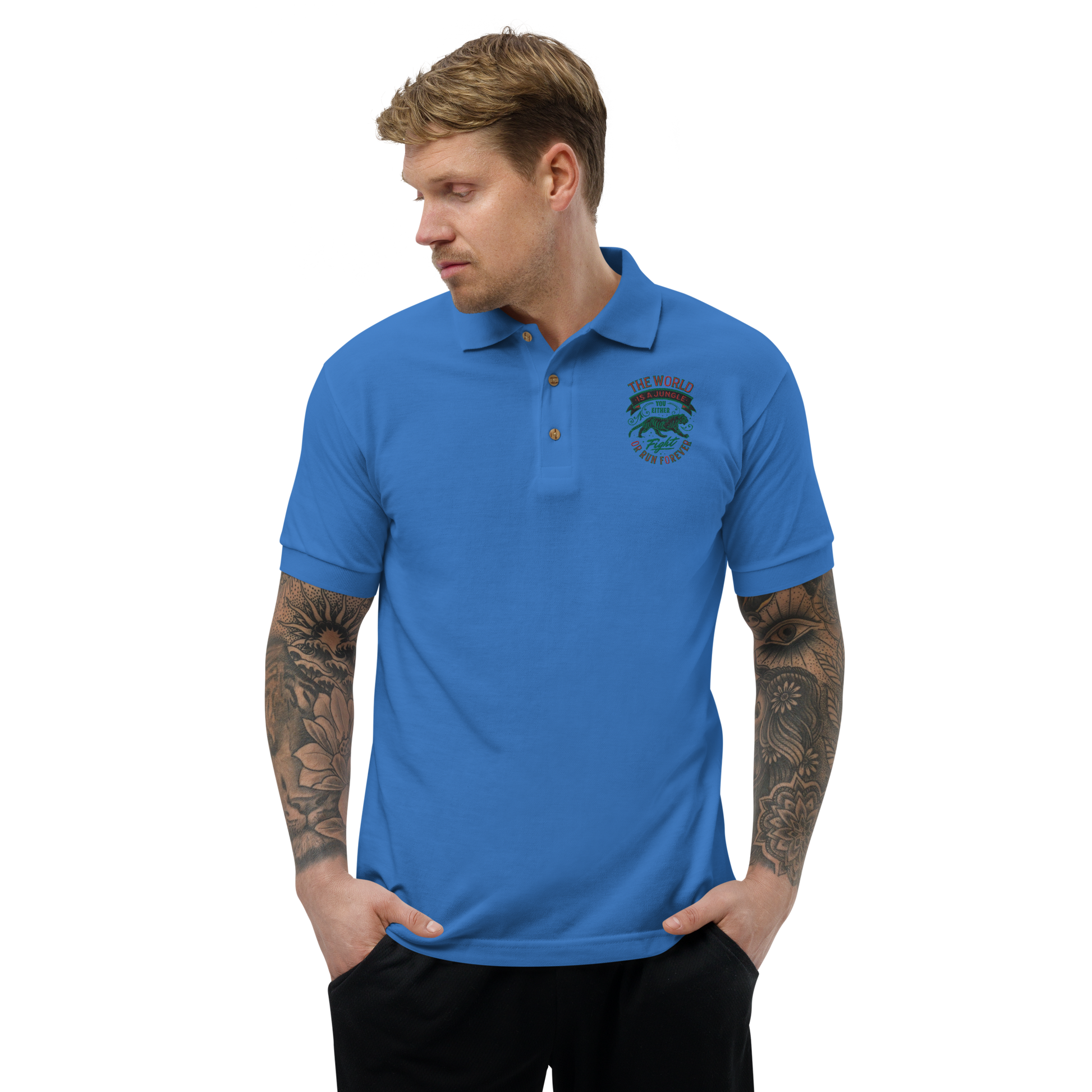 World Is A Jungle - BYRD OF THE 7SEAS GODS APPAREL - Gods/Mens - Embroidery - Polo Shirt