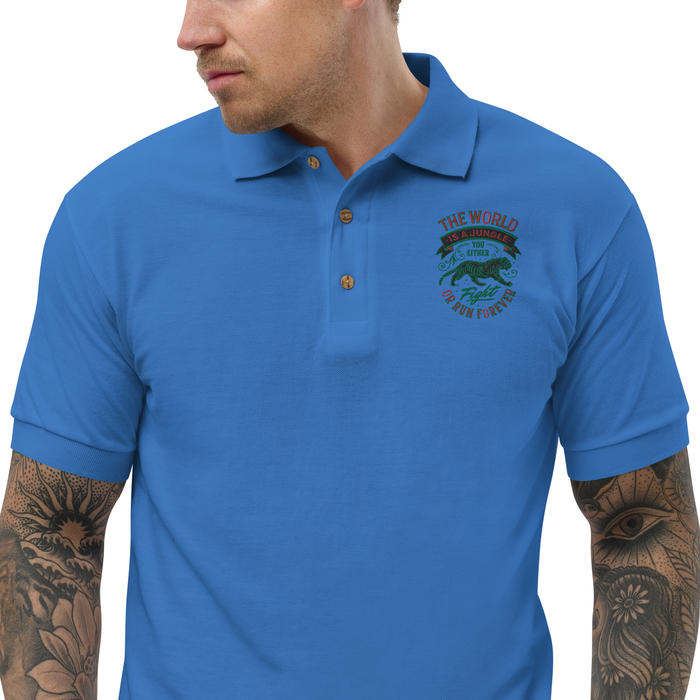 World Is A Jungle - BYRD OF THE 7SEAS GODS APPAREL - Gods/Mens - Embroidery - Polo Shirt