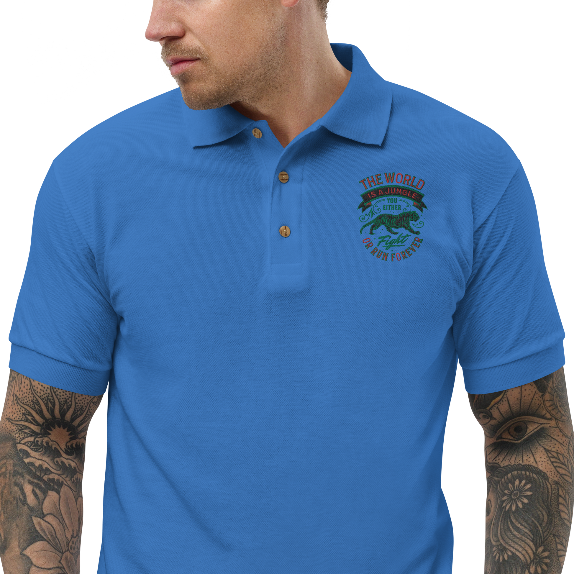 World Is A Jungle - BYRD OF THE 7SEAS GODS APPAREL - Gods/Mens - Embroidery - Polo Shirt