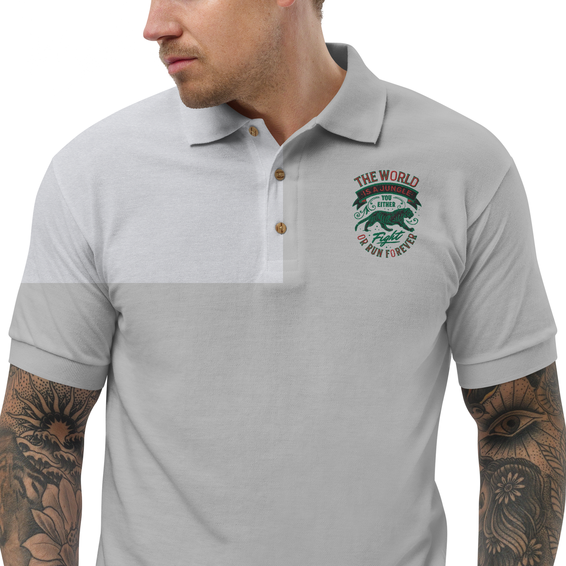 World Is A Jungle - BYRD OF THE 7SEAS GODS APPAREL - Gods/Mens - Embroidery - Polo Shirt