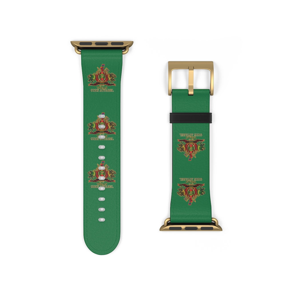 APEP - BYRD OF THE 7SEAS GODS APPAREL - Green - Gods/Goddess Leather Watch Band