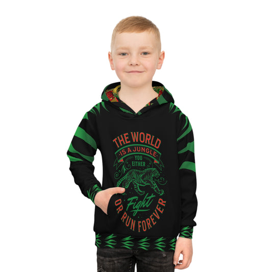 World Is A Jungle - BYRD OF THE 7SEAS GODS APPAREL - TIGER EDITION - ENBYRD - BLACK - Gods/Boys Children's Hoodie