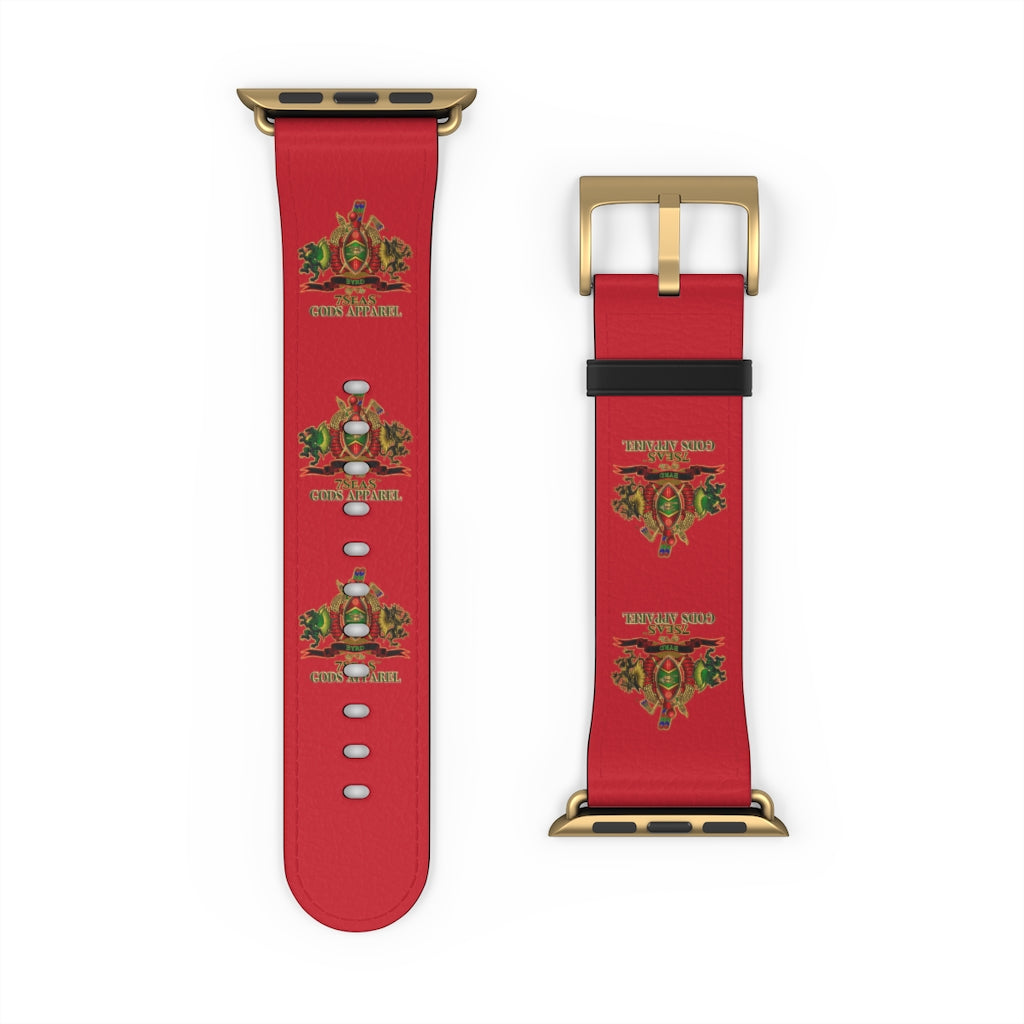 APEP - BYRD OF THE 7SEAS GODS APPAREL - RED - Gods & Goddess Leather Watch Band