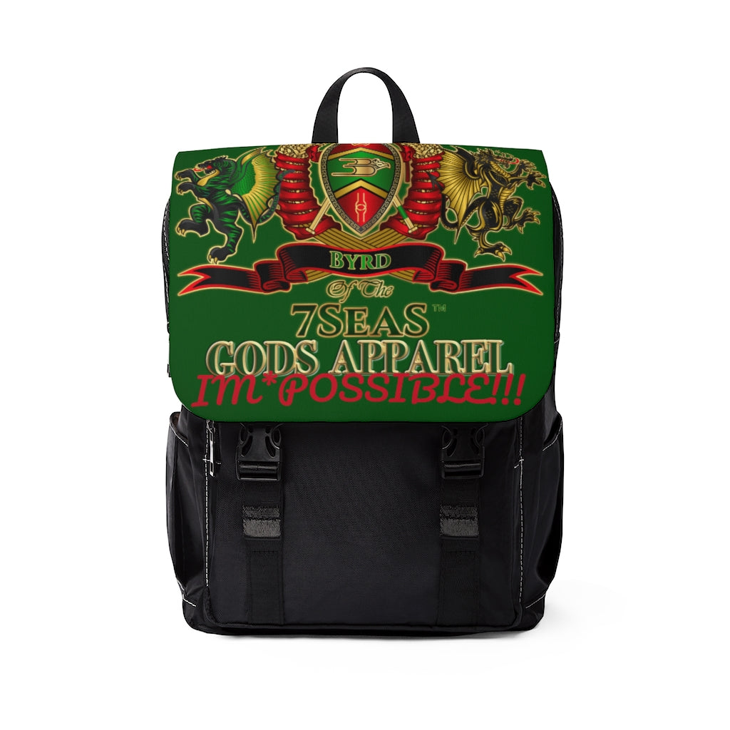 APEP - BYRD OF THE 7SEAS GODS APPAREL - Green - Gods & Goddess Unisex Casual Shoulder Backpack