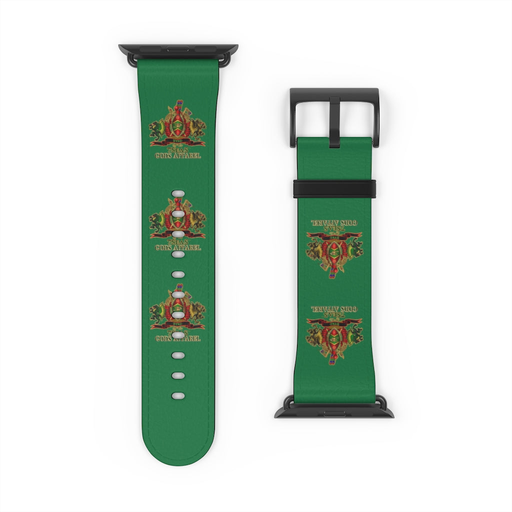 APEP - BYRD OF THE 7SEAS GODS APPAREL - Green - Gods/Goddess Leather Watch Band