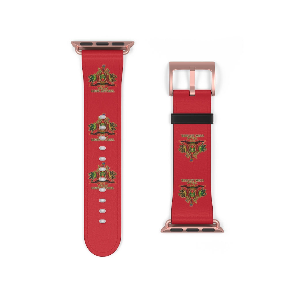 APEP - BYRD OF THE 7SEAS GODS APPAREL - RED - Gods & Goddess Leather Watch Band