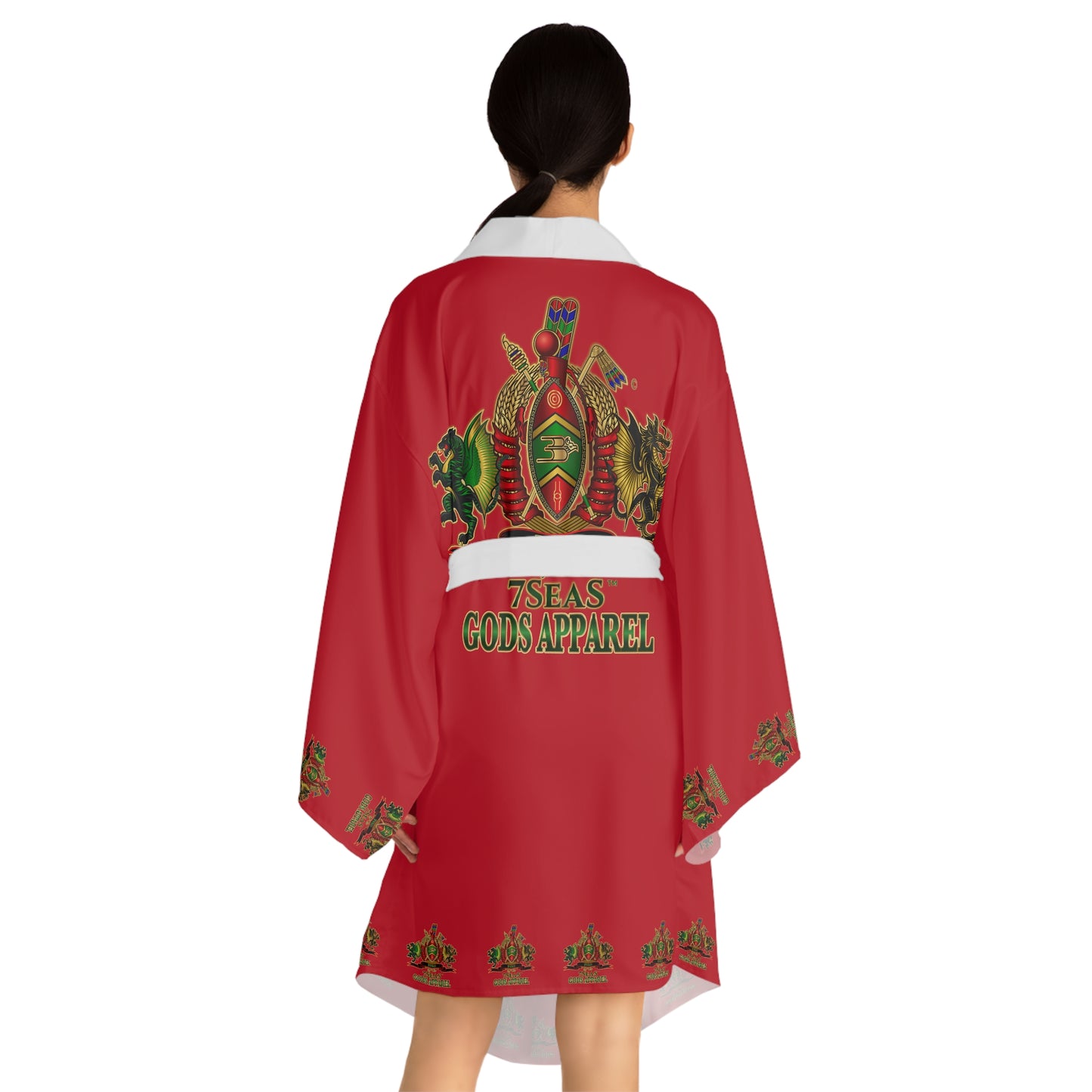 Byrd Of The 7Seas Gods Apparel - APEP - Goddess/Womens - Red - Long Sleeve Kimono Robe