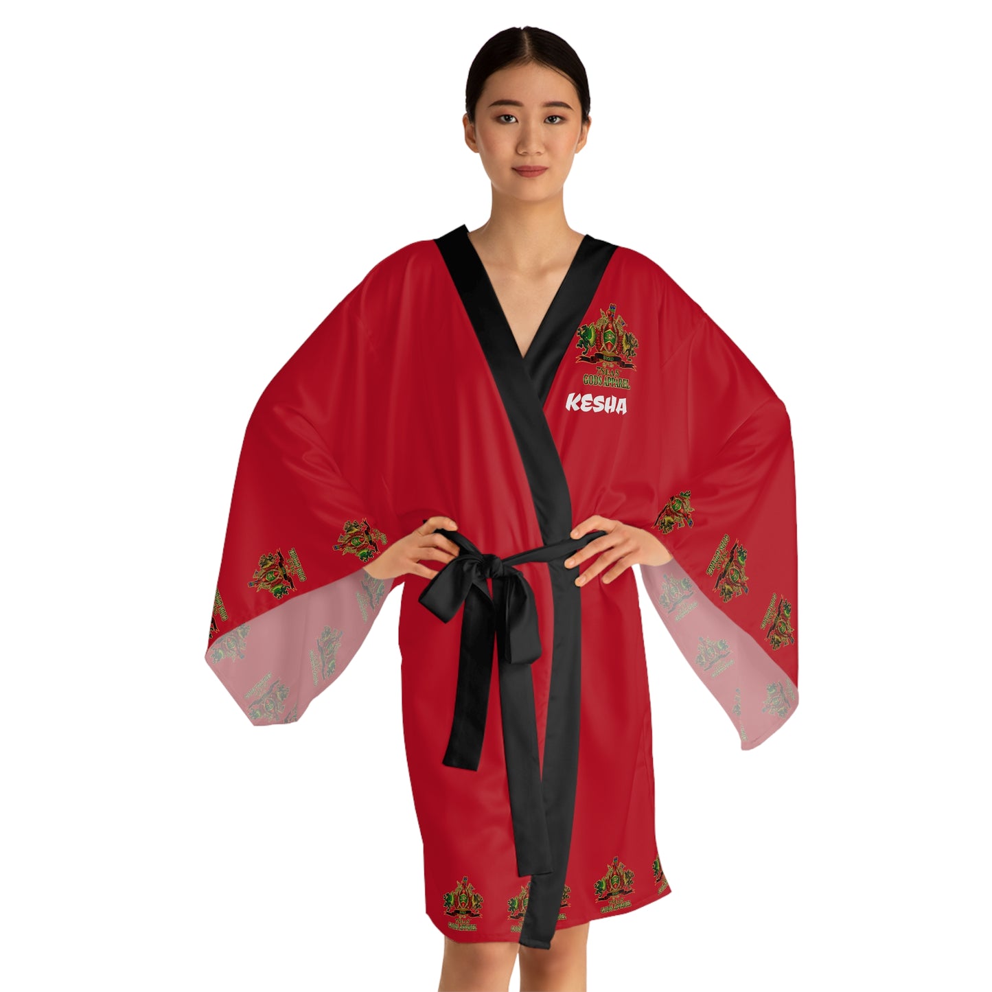 Byrd Of The 7Seas Gods Apparel - APEP - Goddess/Womens - Red - Long Sleeve Kimono Robe