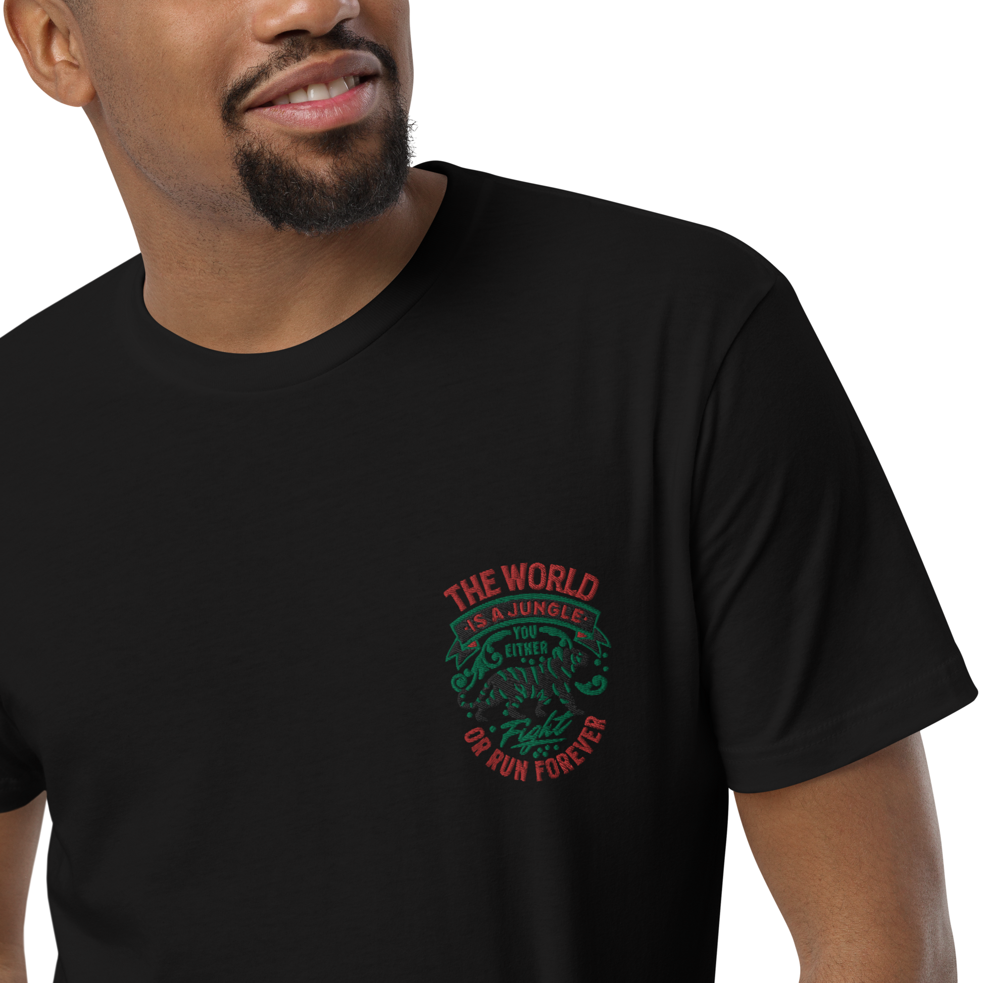 World Is A Jungle - BYRD OF THE 7SEAS GODS APPAREL - TIGER EDITION - ENBYRD - Embroidery - Gods/Mens Short Sleeve T-shirt